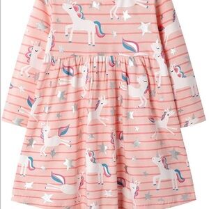 Unicorn dress 2t little girl stripe pink long sleeve